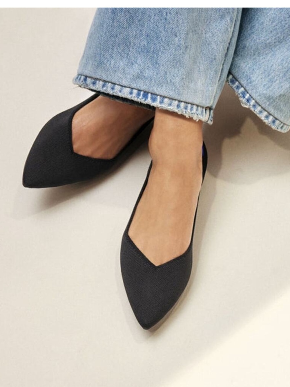 Rothy's Black Pointed-Toe Flats